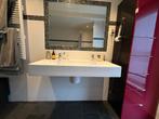 Dubbele wastafel Sfinx met kranen en sifonkap, Ophalen, Gebruikt, 100 tot 150 cm, Minder dan 100 cm