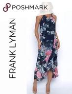 Frank Lyman luxe kuitlange jurk donkerblauw met print 46, Kleding | Dames, Overige kleuren, Verzenden, Maat 46/48 (XL) of groter