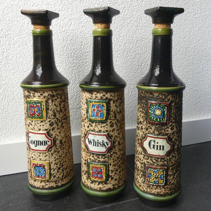 Jasba Herrenserie Boston Cognac Gin Whisky karaf vintage, Huis en Inrichting, Keuken | Servies, Gebruikt, Overige typen, Overige stijlen