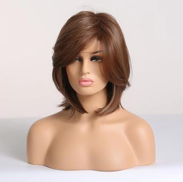 Half Lange Bruine Pruik Met Bob Bruin Haren Dames Vrouwen beschikbaar voor biedingen