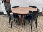 Vintage houten ronde inklapbare tafel / sidetable, Ophalen