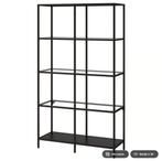 4 stuks VITTSJÖ Stellingkast, zwartbruin/glas 100x175 cm, Ophalen, Zo goed als nieuw