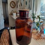 Grote amberkleurige, bruin,  apothekerspot,vintage, Ophalen of Verzenden