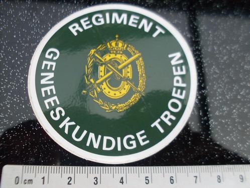 sticker regiment geneeskundige troepen logo embleem leger, Verzamelen, Stickers, Zo goed als nieuw, Bedrijf of Vereniging, Verzenden
