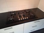 Glazen Gasfornuis - 5 pits, Witgoed en Apparatuur, Fornuizen, Ophalen, Gebruikt, Minder dan 85 cm, 60 cm of meer