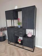 Denver XXL vakkenkast zwart mangohout 160 x 45 x 200 cm, Ophalen, Zo goed als nieuw
