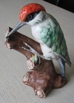 Vintage Italy Keramische Europese Groene Roodkop Specht, Ophalen of Verzenden