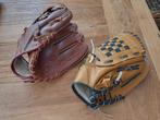 2x leren honkbal/baseball handschoen, Sport en Fitness, Honkbal en Softbal, Ophalen of Verzenden, Gebruikt, Honkbal, Handschoen