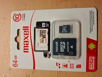 30x Maxell 64GB Micro SD Kaart + Adapter - Nieuw beschikbaar voor biedingen