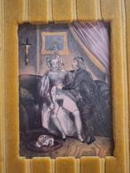 Erotische Prent in Gouden Lijst, Antiek en Kunst, Kunst | Schilderijen | Klassiek, Ophalen of Verzenden