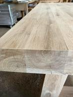 Eikentafel massief  blad met onderstel 240 x 100 x 10 cm dik, Ophalen, Nieuw, Rechthoekig, Hout