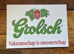 Grolsch reclamebord - Vakmanshap is meesterschap, Verzenden, Zo goed als nieuw, Reclamebord, Plaat of Schild, Grolsch