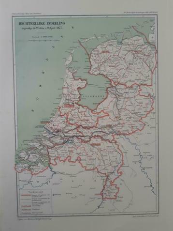 B103/ Plattegrond Rechtelijke indeeling Nederland 1877