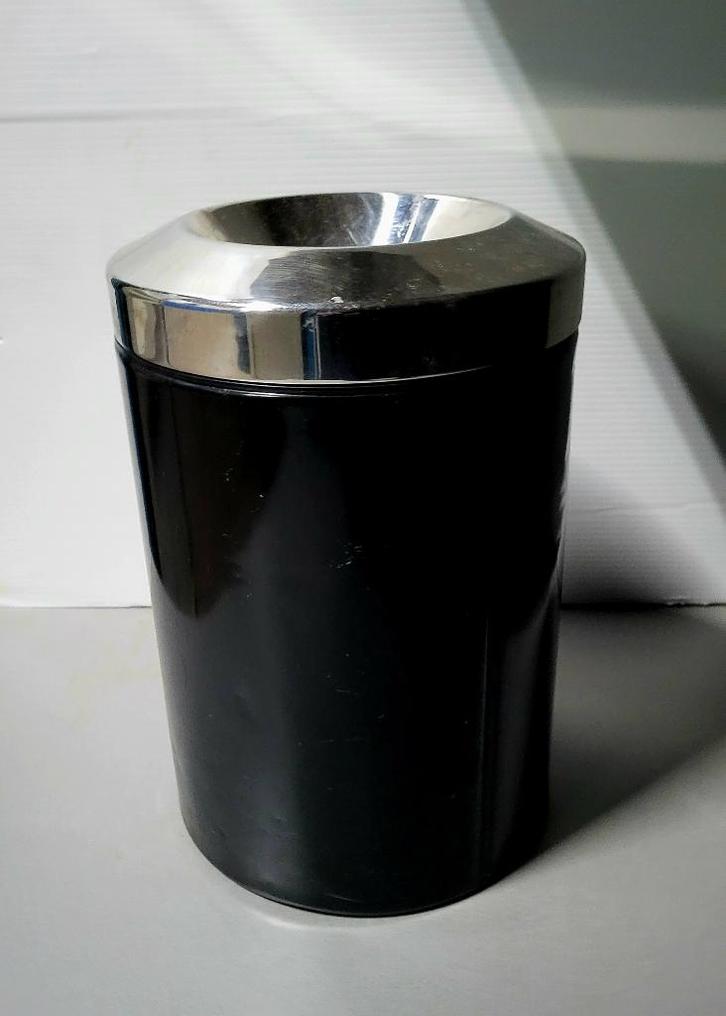 Prullenbak, brandwerend, Ø 24 cm, hoogte 30 cm, zwart, Huis en Inrichting, Woonaccessoires | Prullenbakken, Gebruikt, Metaal, Minder dan 50 cm