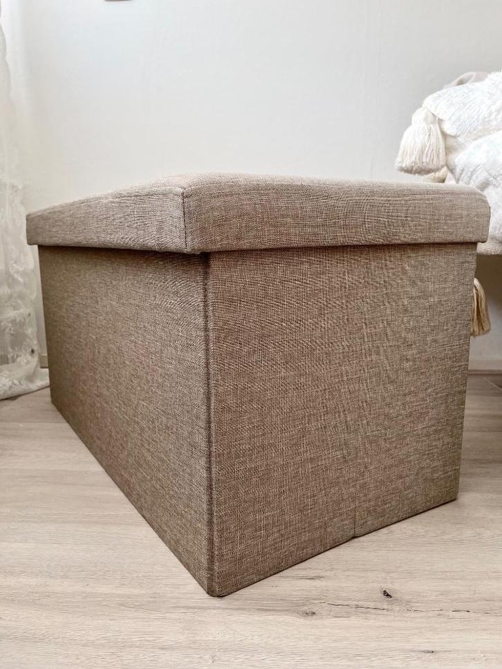 2x opbergbox opbergbankje speelgoedkist Japandi poef bankje, Huis en Inrichting, Banken | Voetenbanken en Poefen, Nieuw, Minder dan 50 cm