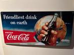 Coca Cola metalen bord (50 bij 25), Verzamelen, Merken en Reclamevoorwerpen, Ophalen, Gebruikt, Reclamebord