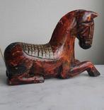 Hand gesneden massief houten carrousel paardje., Antiek en Kunst, Ophalen of Verzenden