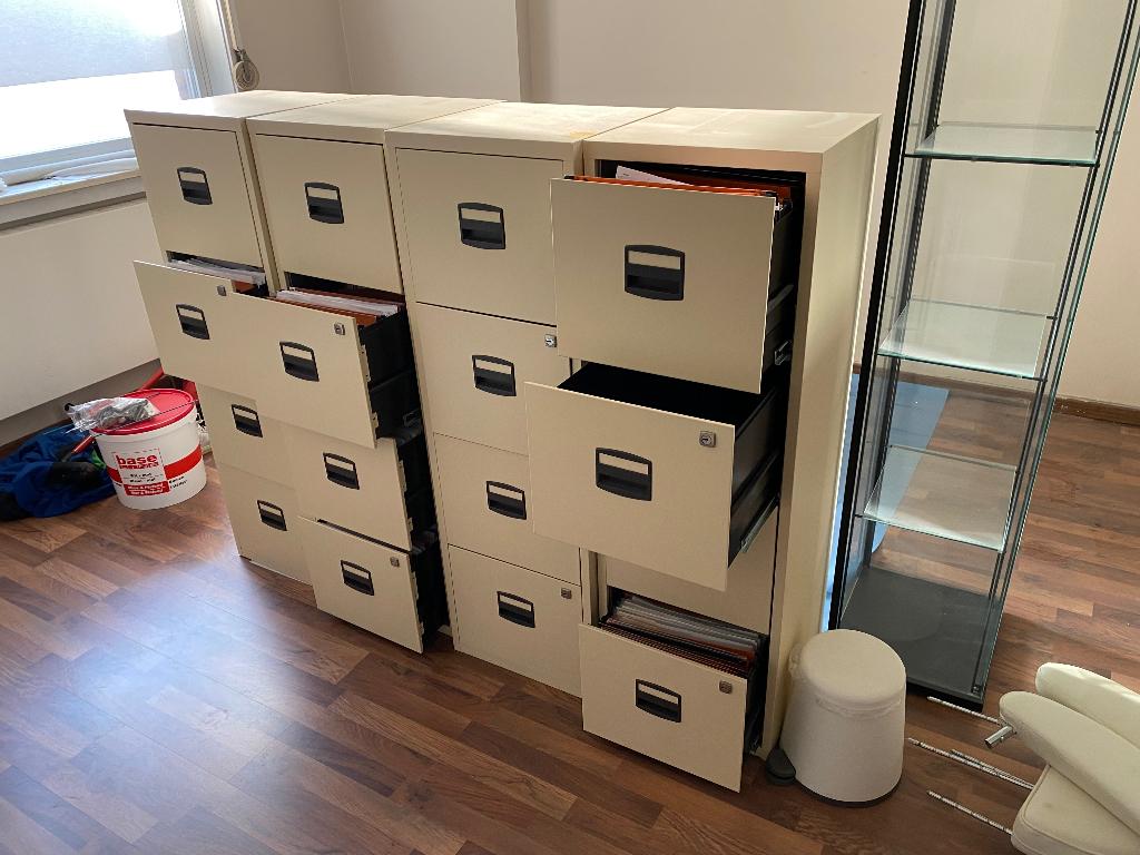 Metalen archiefkasten, Huis en Inrichting, Kasten | Roldeurkasten en Archiefkasten, Ophalen, 100 tot 150 cm, 50 tot 100 cm, Zo goed als nieuw