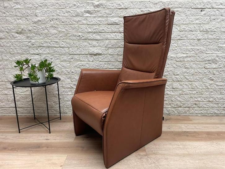 Leren design C-Zone relax fauteuil handmatig verstelbaar, Huis en Inrichting, Fauteuils, Zo goed als nieuw, Leer, 50 tot 75 cm