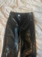 Lange leren broek met suède voering, Kleding | Dames, Broeken en Pantalons, H&M, Verzenden, Zwart, Zo goed als nieuw