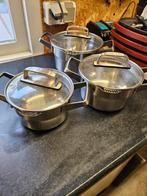 BK Pannenset - 3 Delig - RVS, Gebruikt, Pannenset, Ophalen of Verzenden, Rvs