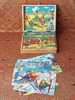 Complete oude blokken puzzel uit Frankrijk in een kist., Antiek en Kunst, Ophalen of Verzenden