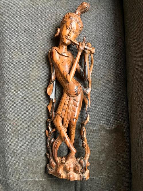 Houtsnijwerk beeld gesigneerd, Antiek en Kunst, Kunst | Beelden en Houtsnijwerken, Ophalen of Verzenden