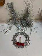 Set zilverkleurige tinsel deco 3 stuks, Ophalen of Verzenden, Gebruikt