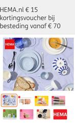 Hema 15 euro kortings voucher, Tickets en Kaartjes, Eén persoon, Kortingsbon, Arrangement, Overige typen