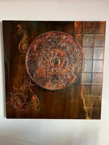 100x100cm canvas rëlief Indiase mandala beschikbaar voor biedingen