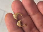 18 karaat antiek massief goud oorbellen met diamanten, Verzenden, Goud