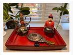 3 x Chinese items: Beeldje Man, Jade Kan, Handspiegel jade, Antiek en Kunst, Ophalen of Verzenden