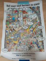 Poster NS Stations 97x70 cm, Jan van Haasteren, Ophalen, Rechthoekig Staand, Deurposter of groter, Zo goed als nieuw