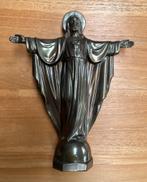 BRONZEN HEILIGHART BEELD VAN CHRISTUS-JEZUS 1950/60 +SOKKEL, Ophalen of Verzenden
