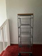 Kast trolley uitschuifbare lades,metaal,beuken blad ,wielen, 50 tot 70 cm, 105 cm of meer, Ophalen of Verzenden, 100 cm of meer