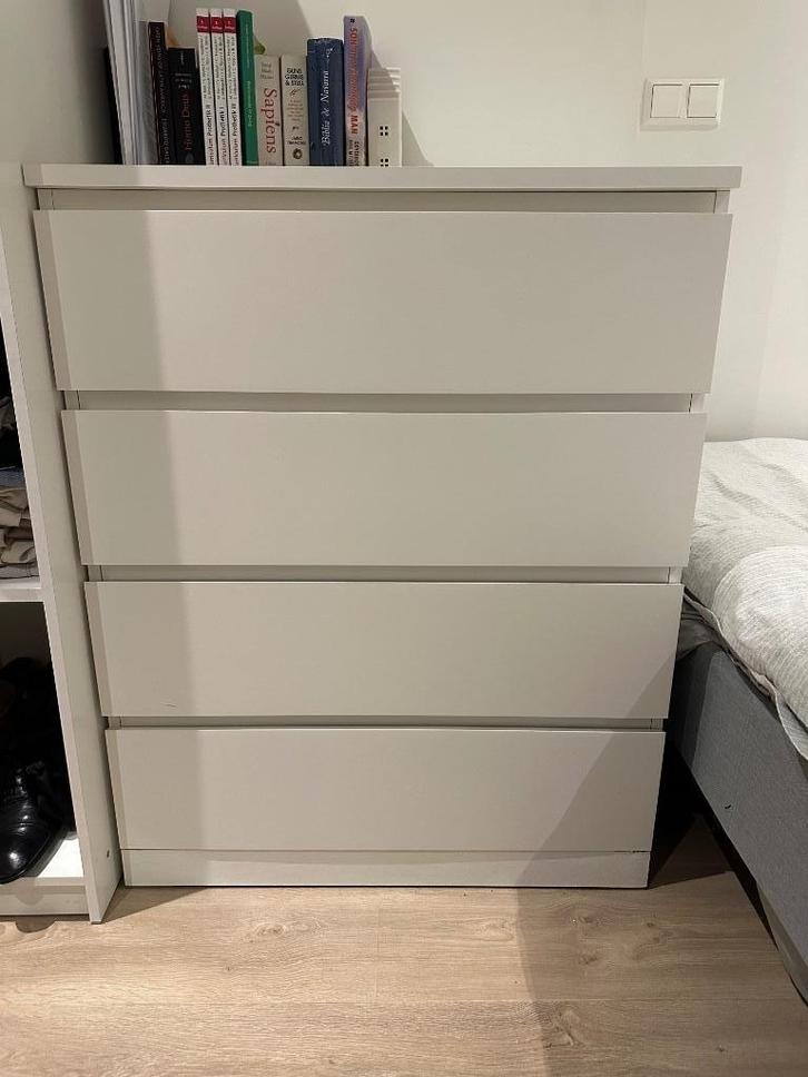 dressoir - Ikea "malm", Huis en Inrichting, Kasten | Dressoirs, Gebruikt, 100 tot 150 cm, 25 tot 50 cm, Met lade(s), Eikenhout