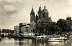 Amsterdam - St. Nicolaas Kerk - auto rondvaartboot volk - on, Noord-Holland, Ongelopen, Ophalen of Verzenden, 1920 tot 1940