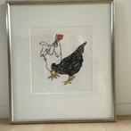 Ingekleurde ets haan & kip, Ophalen