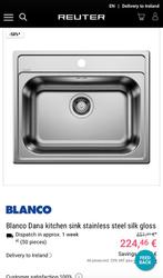 Blanco spoelbak, Ophalen, Nieuw, 50 tot 100 cm, Minder dan 100 cm