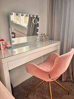 Kaptafel met spiegel en stoel, Huis en Inrichting, Stoelen, Wit, Ophalen of Verzenden, Zo goed als nieuw, Metaal
