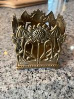 Vintage Messing Servethouder met Zonnebloem Motief, Ophalen of Verzenden