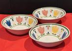 3x dessert schaaltje Johnson Brothers -oud boerenbont motief, Huis en Inrichting, Ophalen, Gebruikt, Schaal of Schalen, Overige stijlen