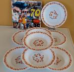 8 Vintage Retro Arcopal Scania borden bord oranje 70s, Huis en Inrichting, Keuken | Servies, Verzenden, Bord(en), Overige stijlen