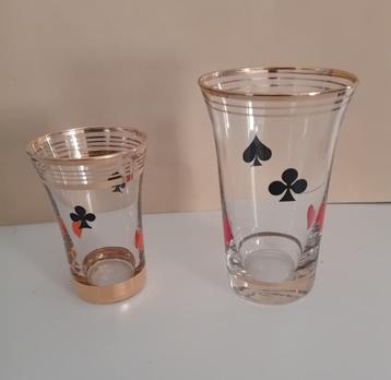 kaart glaasjes vintage met gouden rand beschikbaar voor biedingen