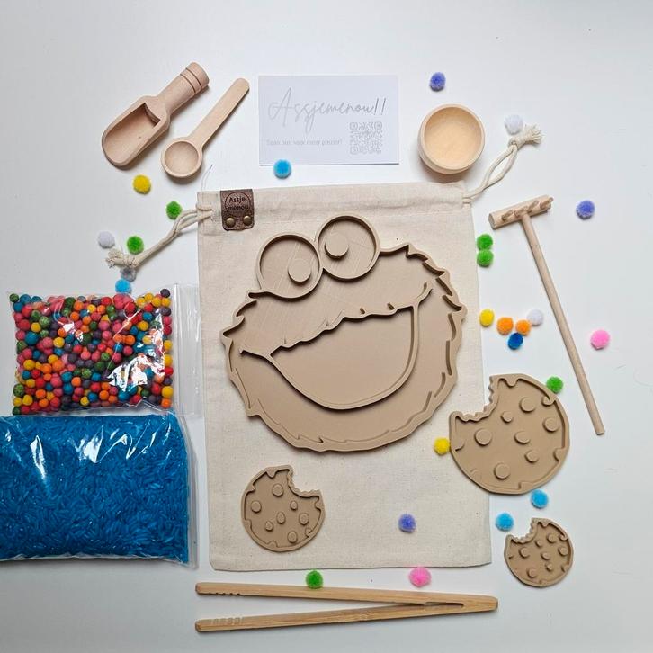 Koekie monster vulvormen - sensorisch speelgoed, Kinderen en Baby's, Speelgoed | Educatief en Creatief, Nieuw, Ontdekken, Ophalen of Verzenden