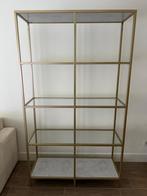 Te kop Stellingkast, marmer, goud, glass, Huis en Inrichting, Kasten | Stellingkasten, Ophalen, Zo goed als nieuw