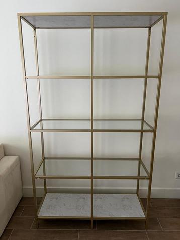 Te kop Stellingkast, marmer, goud, glass beschikbaar voor biedingen