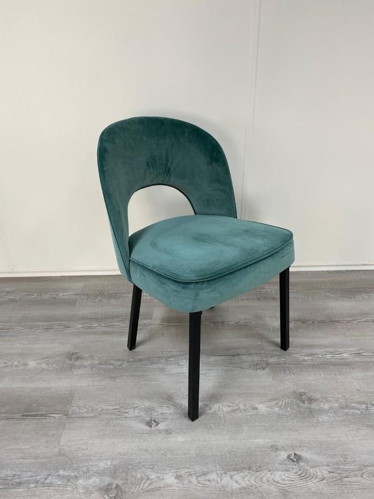 Comfortabele blauwe eetkamerstoel – topstaat, Blauw, Ophalen of Verzenden, Zo goed als nieuw, Eén