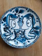 Heinen Delfts blauw wandbord., Ophalen of Verzenden