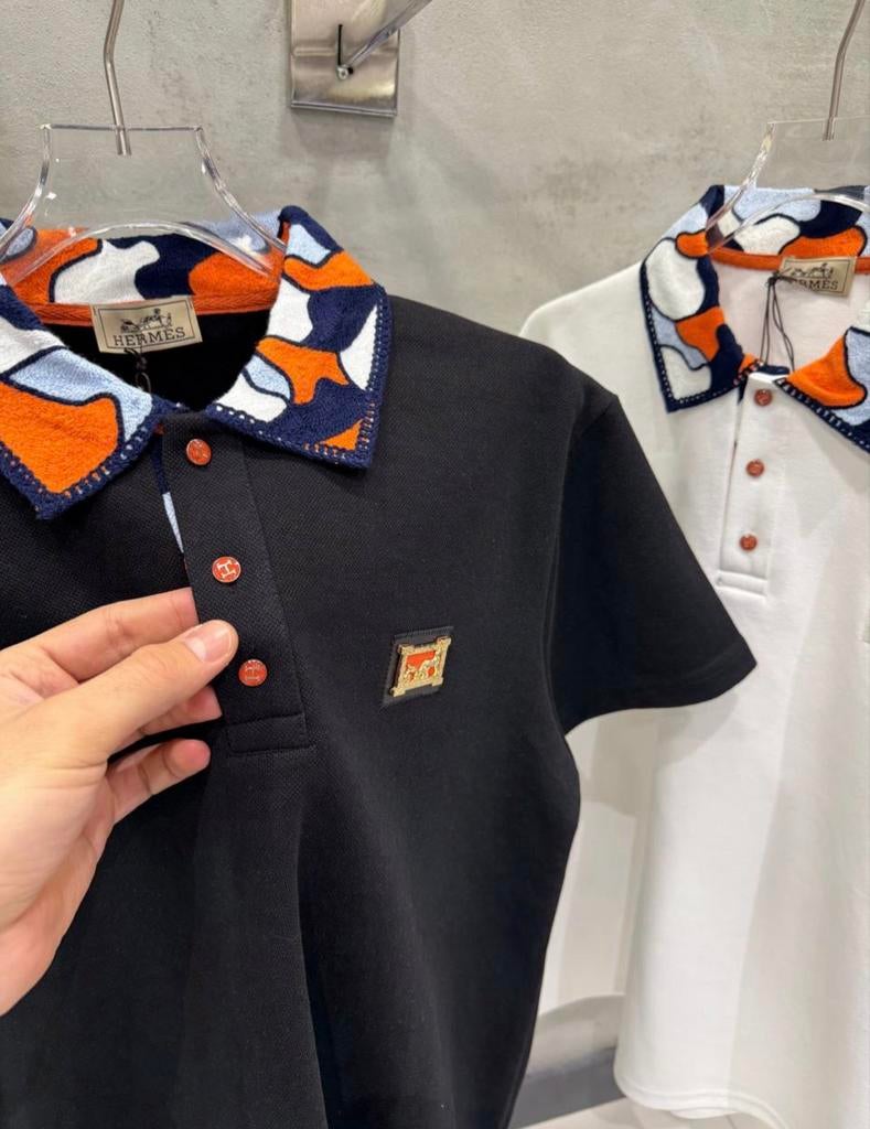 Hermes Polo Shirt met opvallende kraag, Ophalen of Verzenden, Nieuw, Overige maten, Zwart